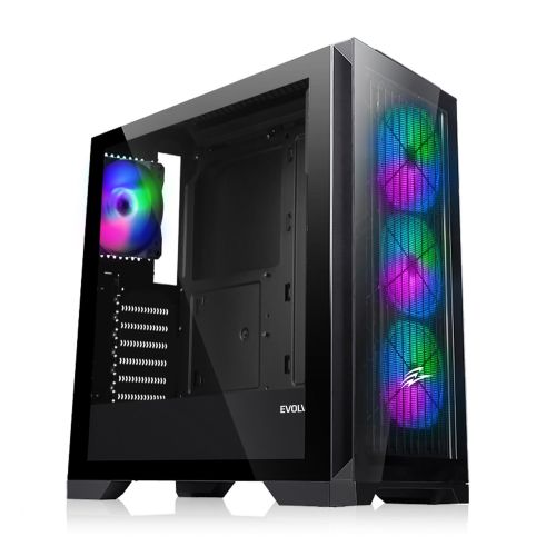 EVOLVEO Ptero Q2G, ATX / 4x ARGB 120 / sklo čelo+bok PTEROQ2G-BK