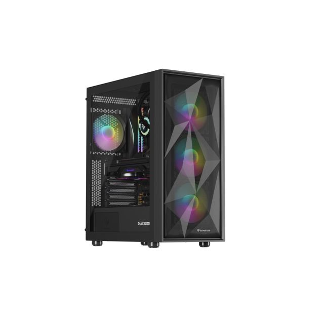 Počítačová skriňa Genesis DIAXID 605 ARGB / Midi Tower / Transpar. / Čierna NPC-2172
