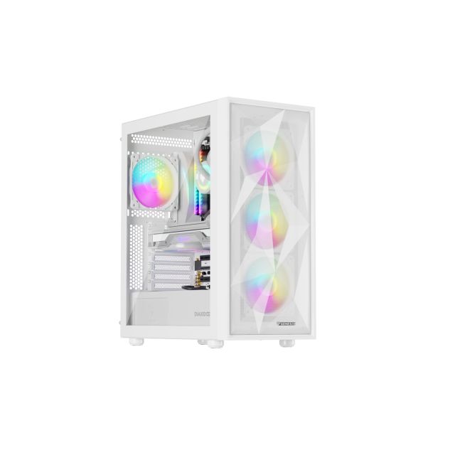 Počítačová skriňa Genesis DIAXID 605 ARGB / Midi Tower / Transpar. / Biela NPC-2173